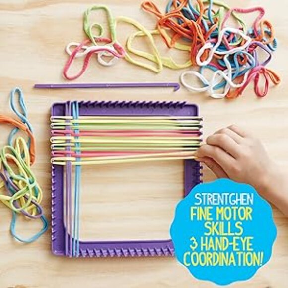 NEW Weaving Loom 378 Craft Loops + 1 Weaving Loom with Tool Potholder craft kit - Picture 4 of 16